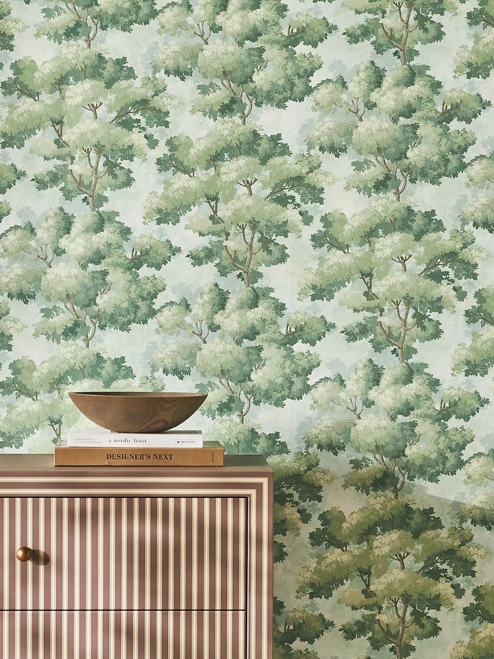 New Anthropologie Green Scenic Tree Botanical Wallpaper Mural